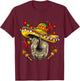 Cinco de Mayo Poncho Rhinoceros Sombrero Mexican Rhino Lover T-Shirt - T-Shirt | Maroon