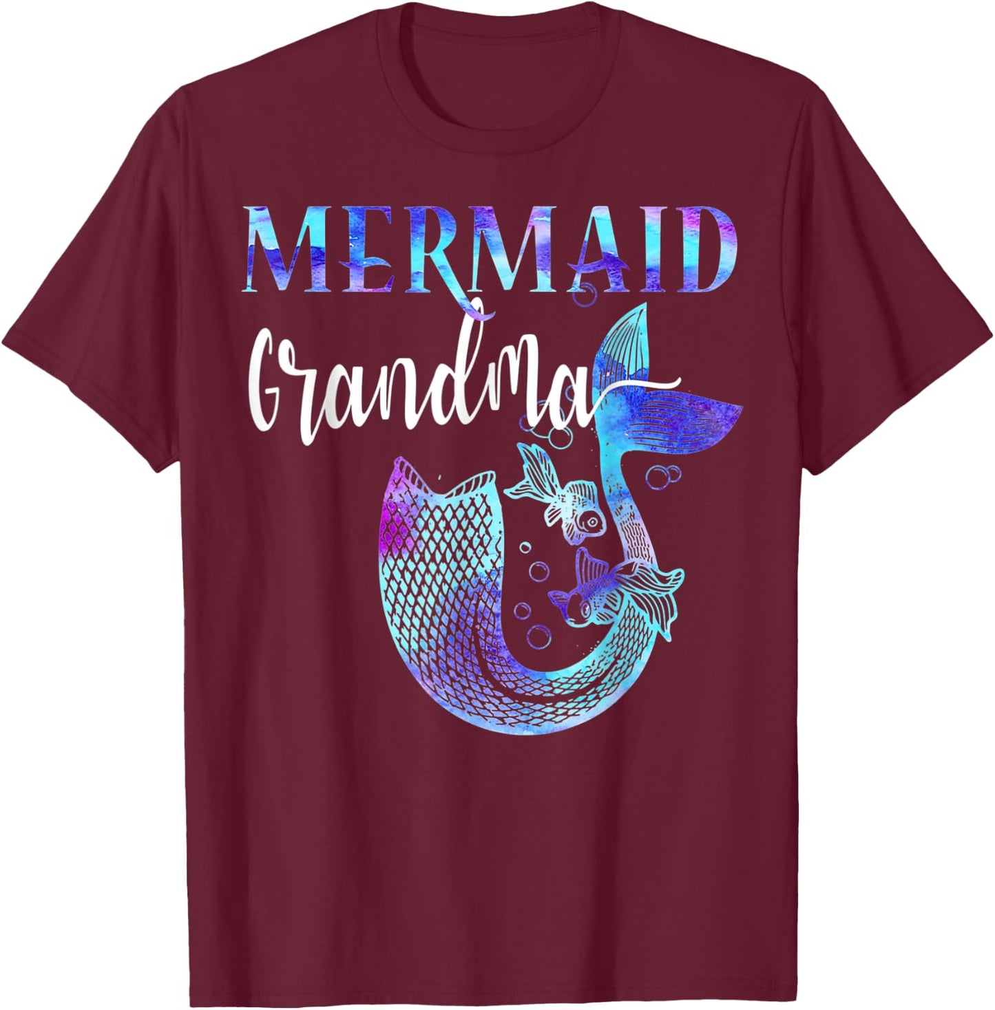 Girl Birthday Party Outfit Grandma Mermaid Grandma Shirt T-Shirt - T-Shirt | Maroon