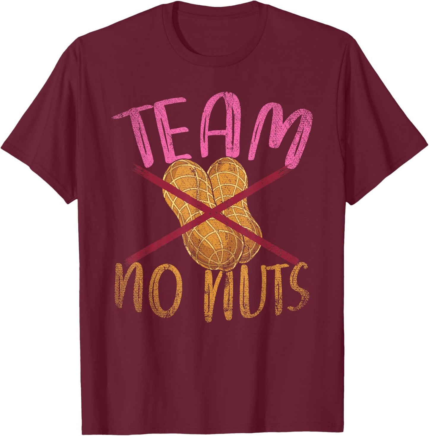 Baby Gender Reveal Party Team No Nuts Funny Gender Reveal T-Shirt - T-Shirt | Maroon