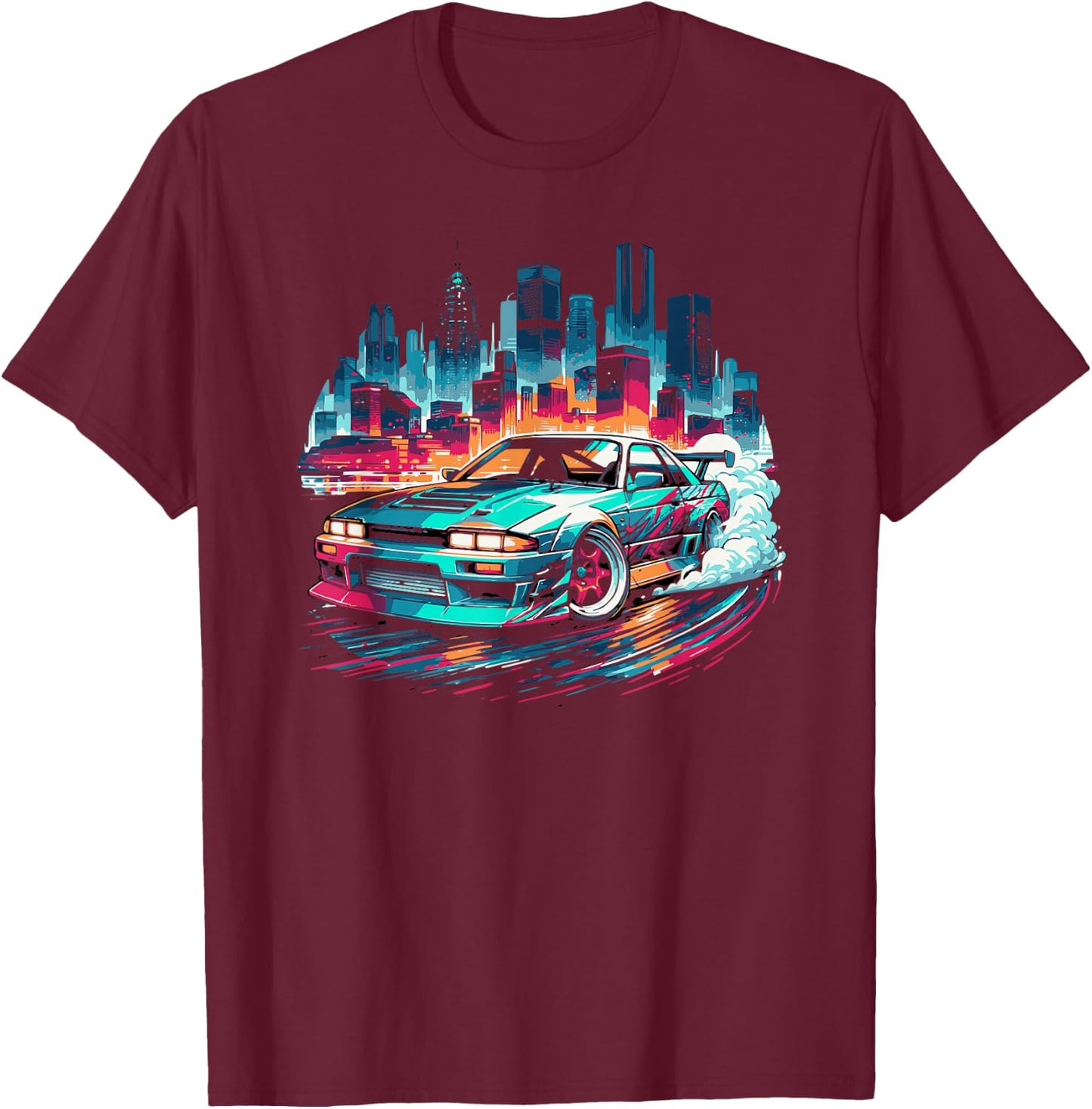 Sports Car Exotic Drift Racing Car Graphic T-Shirt - T-Shirt | Maroon