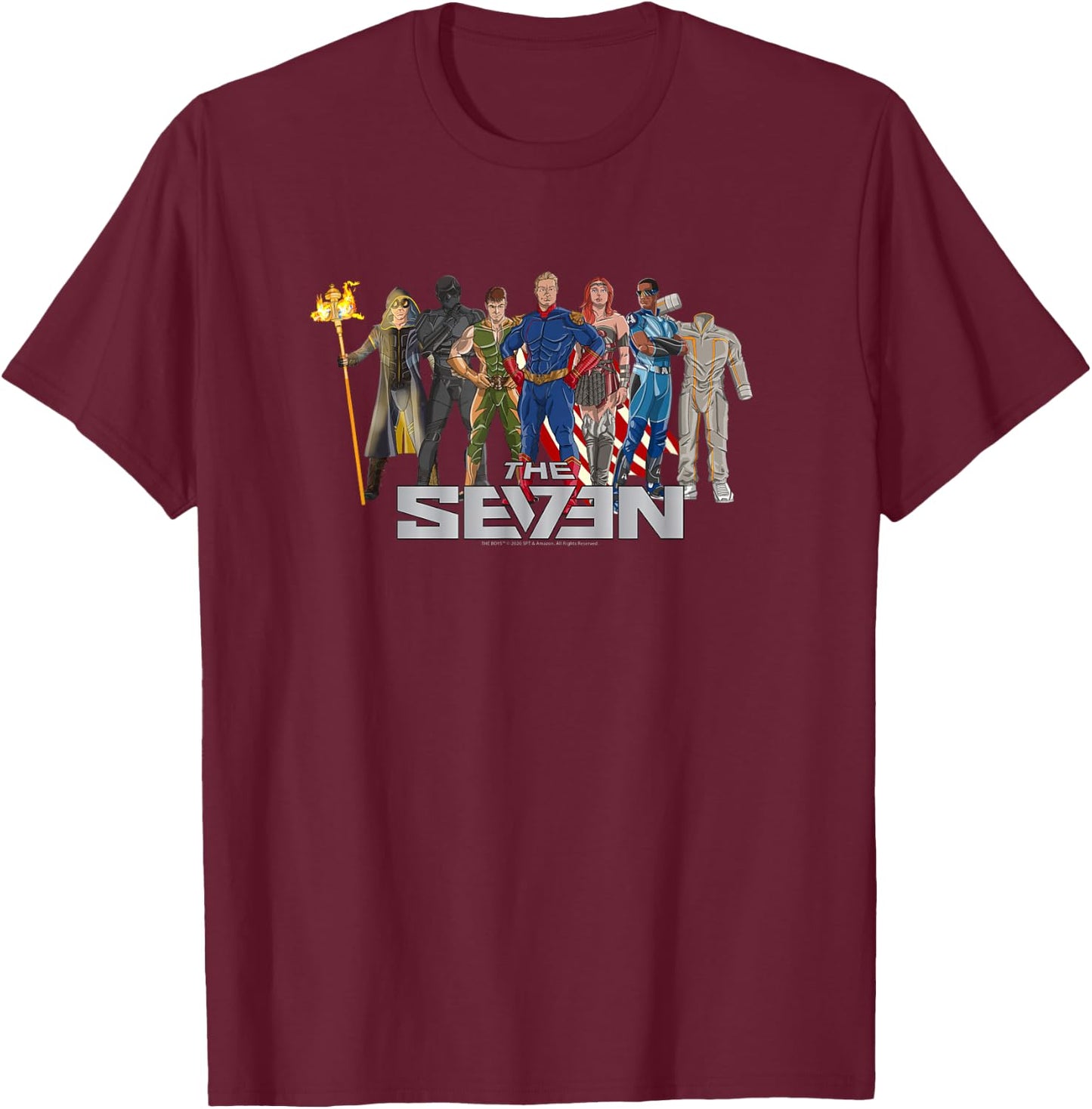 The Boys The Seven Comic Superhero TV Show T-Shirt - T-Shirt | Maroon
