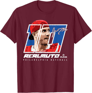 JT Realmuto Silhouette Philadelphia MLBPA T-Shirt - T-Shirt | Maroon