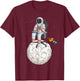 Astronaut Gamer Outer Space Men kids Gaming System Planets T-Shirt - T-Shirt | Maroon