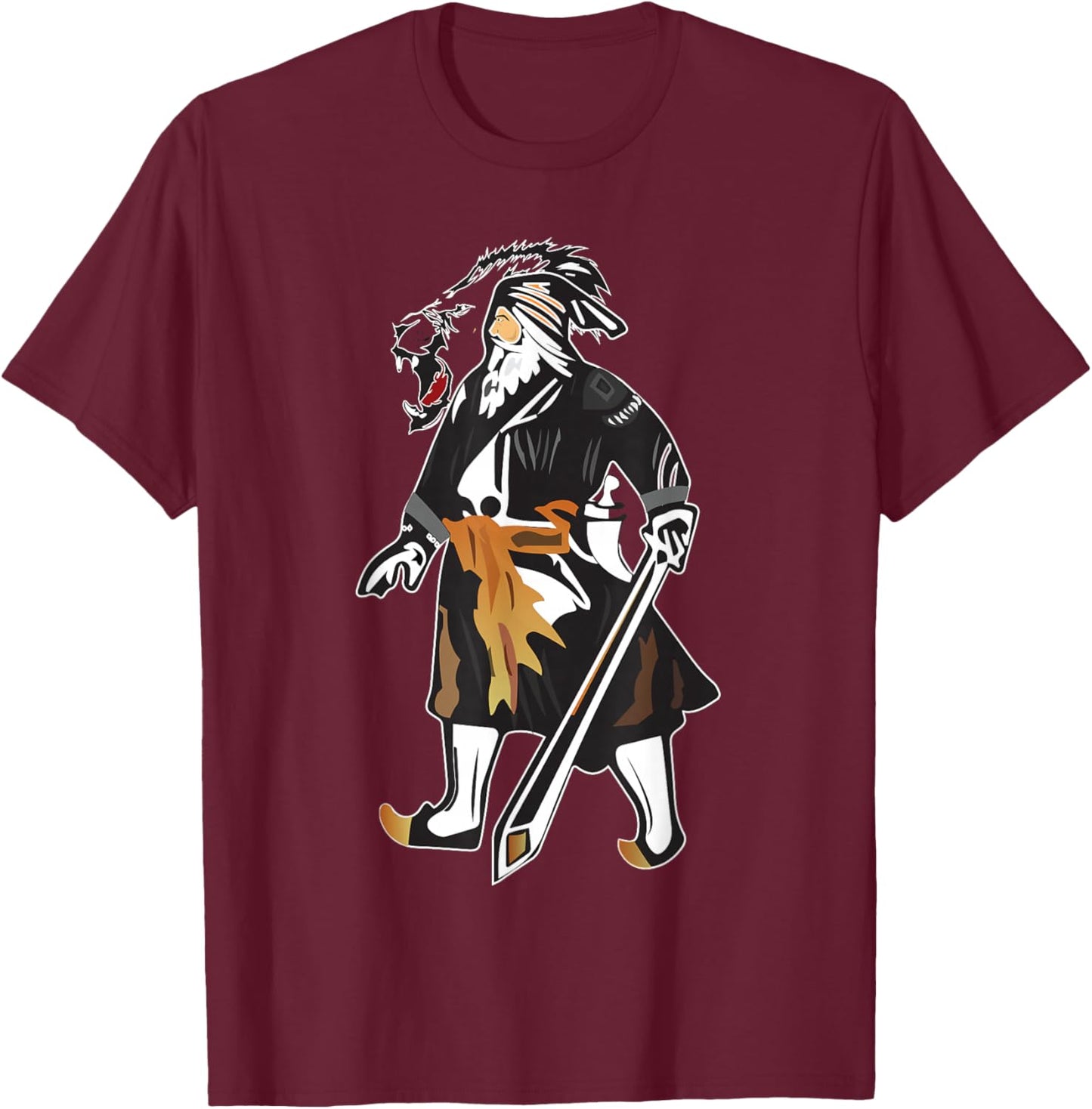 Sikh Martyr Baba Deep Singh Shahid Roaring Lion T-Shirt - T-Shirt | Maroon