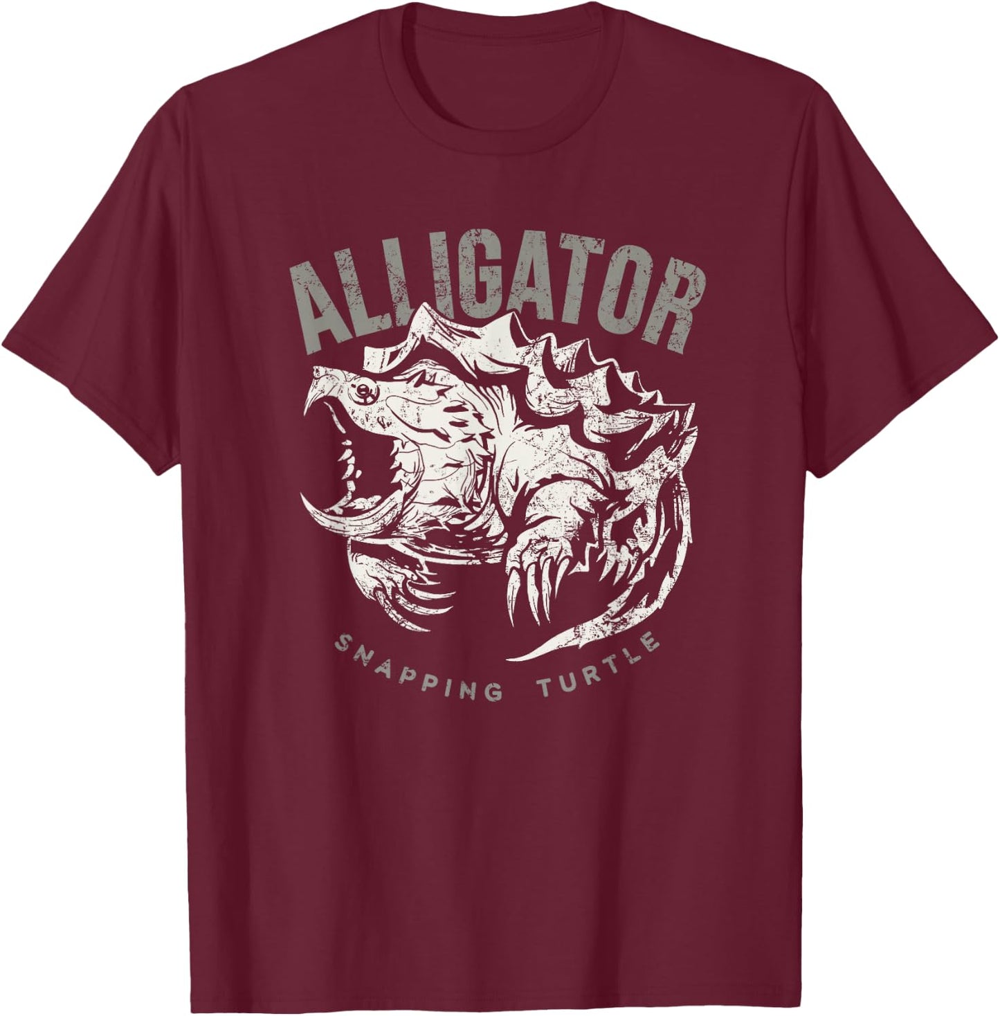 Alligator snapping turtle, vintage design for reptile lovers T-Shirt - T-Shirt | Maroon