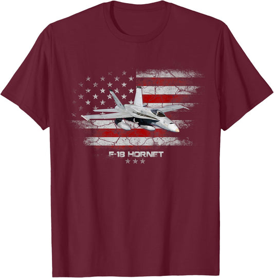 F/A-18 E/F Super Hornet Fighter Jet Aviation Pilot Veteran T-Shirt - T-Shirt | Maroon