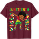Juneteenth 1865 Dabbing Vibes Only Black African Boys kids T-Shirt - T-Shirt | Maroon