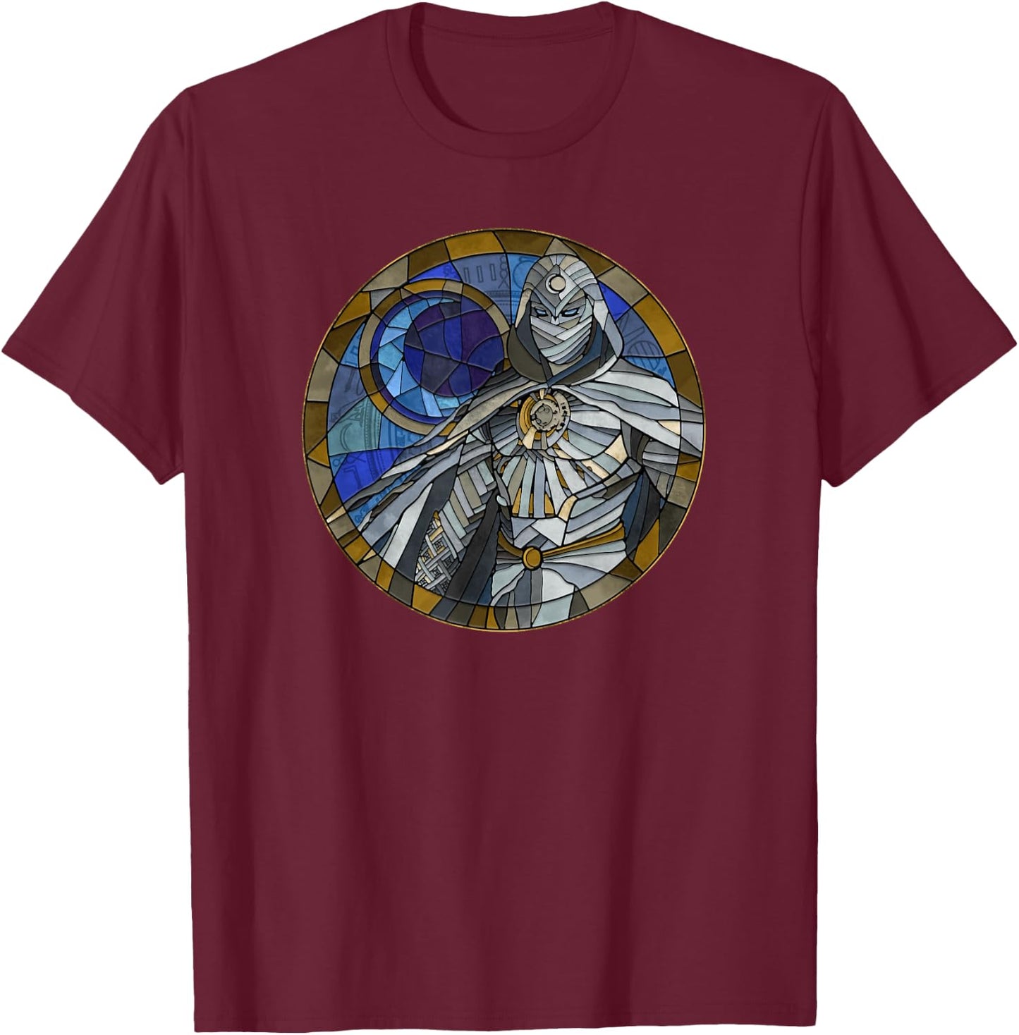 Marvel Moon Knight Stained Glass Poster T-Shirt - T-Shirt | Maroon