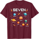 7 Year Old Shirt Boys Girls Space Planets 7th Birthday Boy T-Shirt - T-Shirt | Maroon