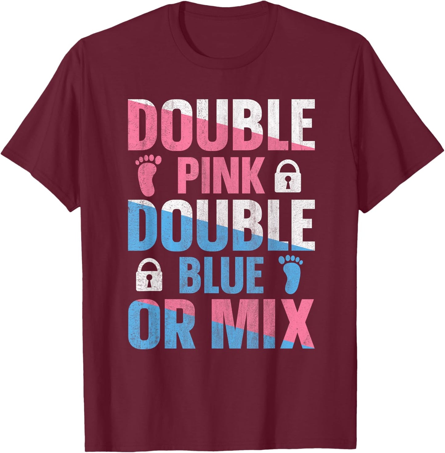 Gender Reveal Twins Quote for a Gender Reveal Twin Dad to be T-Shirt - T-Shirt | Maroon