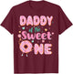 Daddy of the Sweet One First Birthday Matching Family Donut T-Shirt - T-Shirt | Maroon