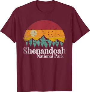 Shenandoah National Park Mountains Retro Style Vintage Gift T-Shirt - T-Shirt | Maroon