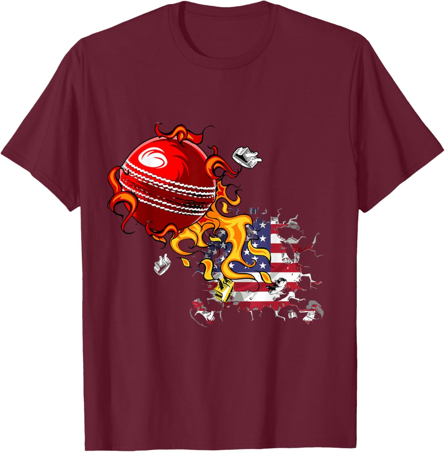 USA Cricket T-Shirt - T-Shirt | Maroon