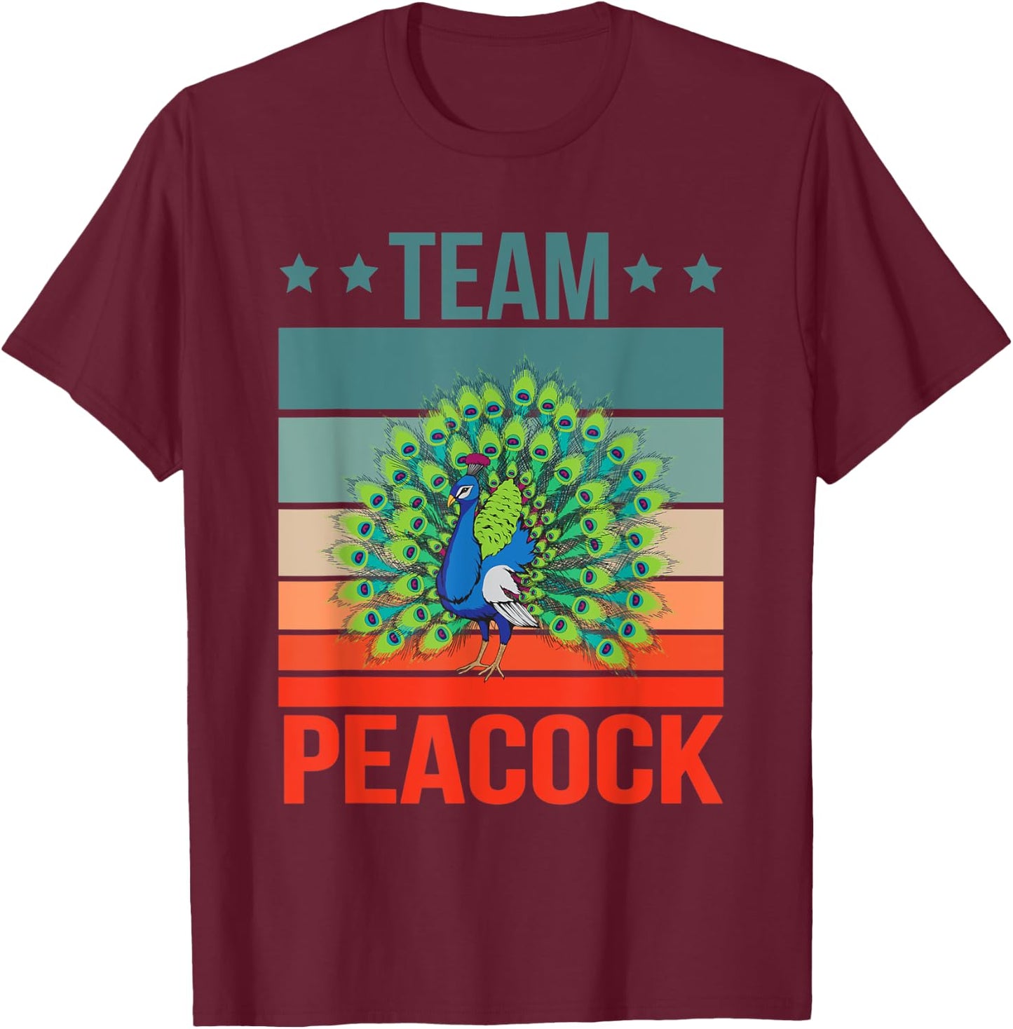 Team Peacock Quote Birdwatching Birding Bird Peacock T-Shirt - T-Shirt | Maroon