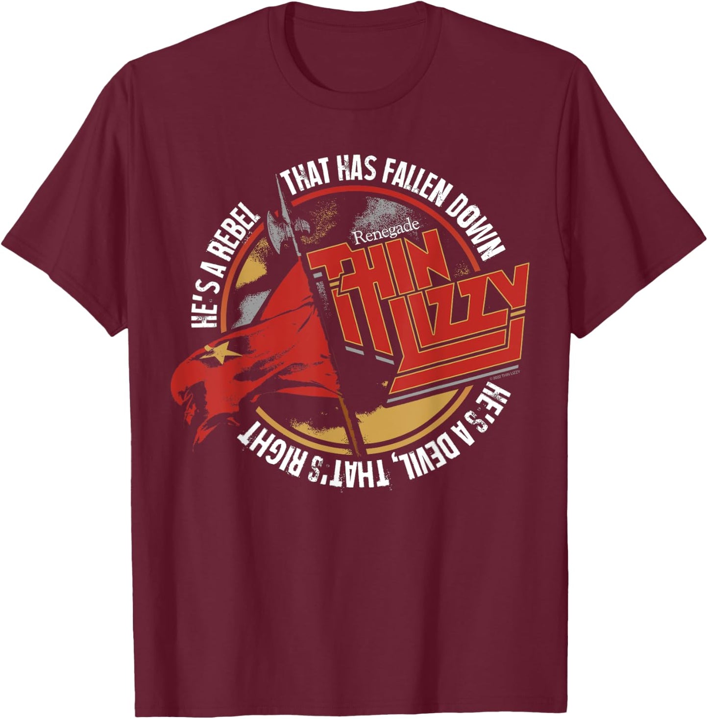 Thin Lizzy – Renegade T-Shirt - T-Shirt | Maroon
