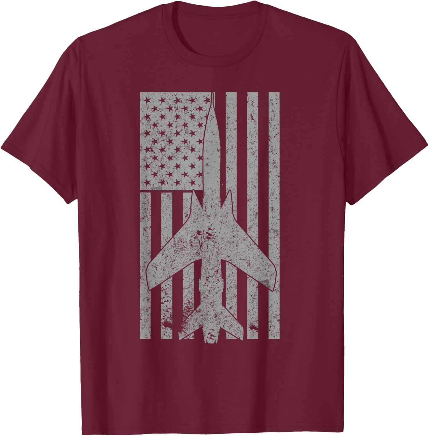 F-105 Thunderchief Fighter Bomber Airplane Vintage Flag T-Shirt - T-Shirt | Maroon