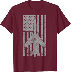 F-105 Thunderchief Fighter Bomber Airplane Vintage Flag T-Shirt - T-Shirt | Maroon