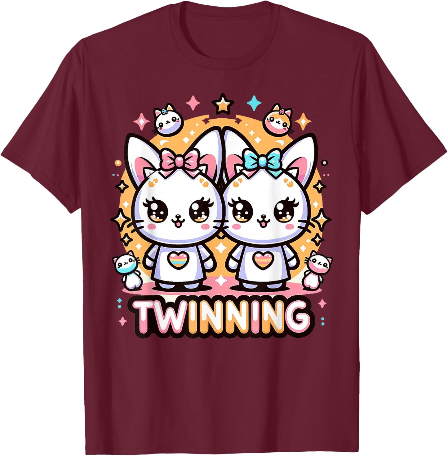 Twinning Shirts Twin to Win Twinsies Yes We're Twin Puppies T-Shirt - T-Shirt | Maroon