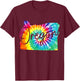 Oregon Tie Dye State Map Pride Hippie PNW Vintage Retro T-Shirt - T-Shirt | Maroon