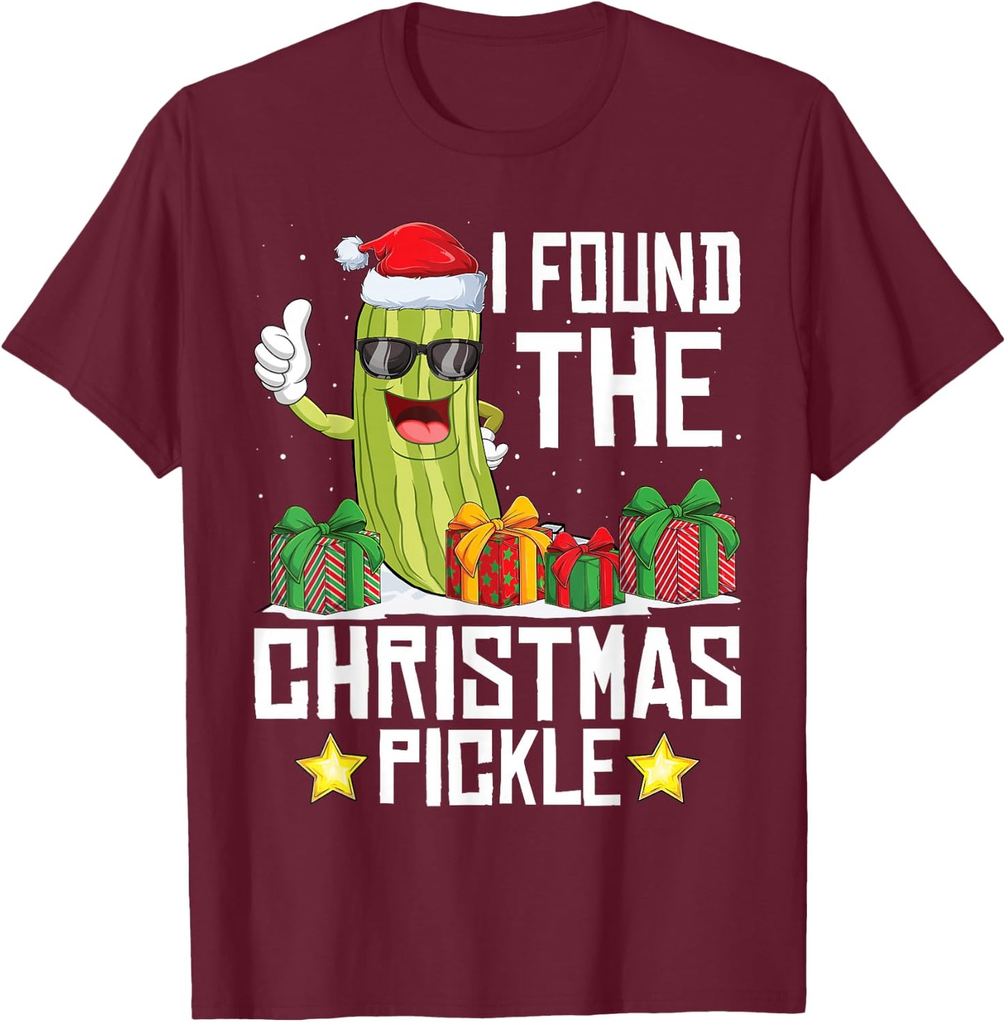 I Found The Christmas Pickle Funny Pickle Dabbing Dill T-Shirt - T-Shirt | Maroon