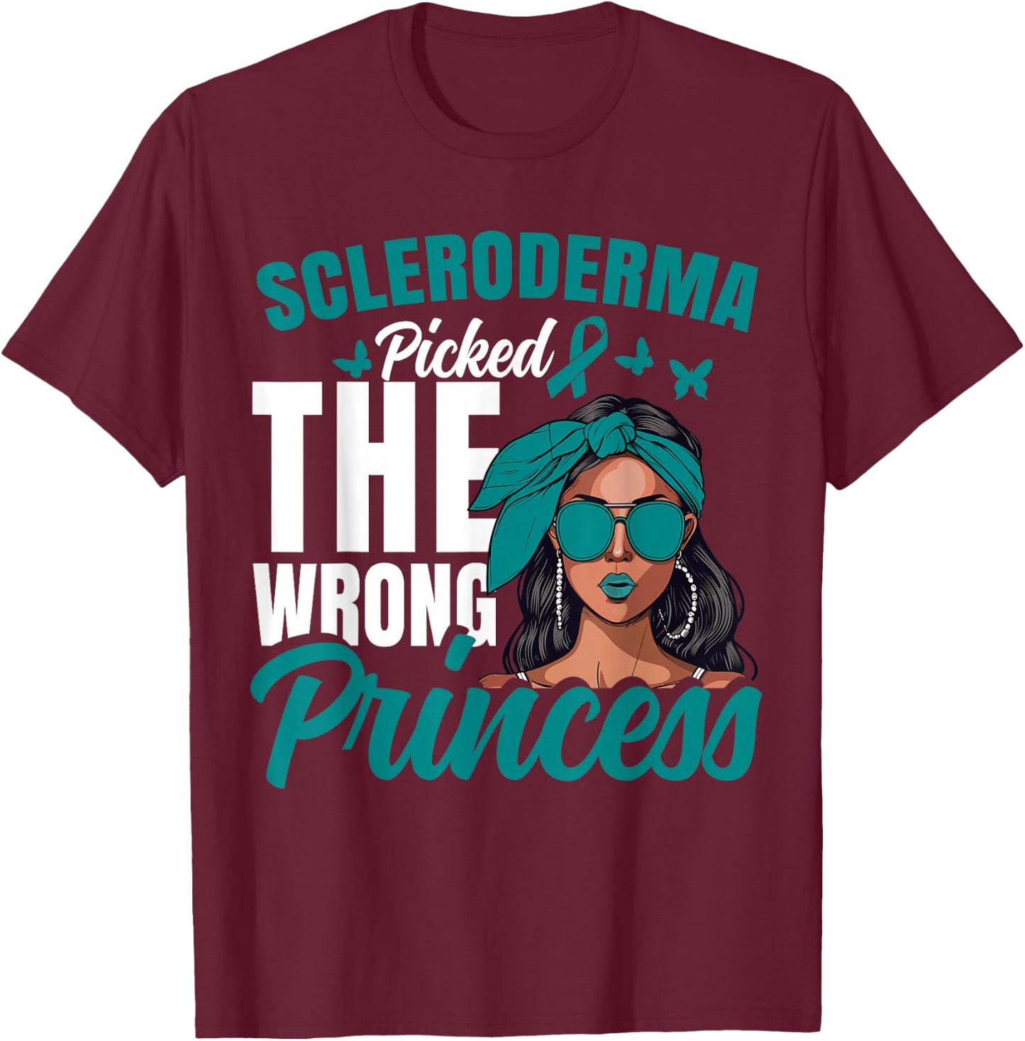 Scleroderma Awareness Princess Survivor Scleroderma T-Shirt - T-Shirt | Maroon