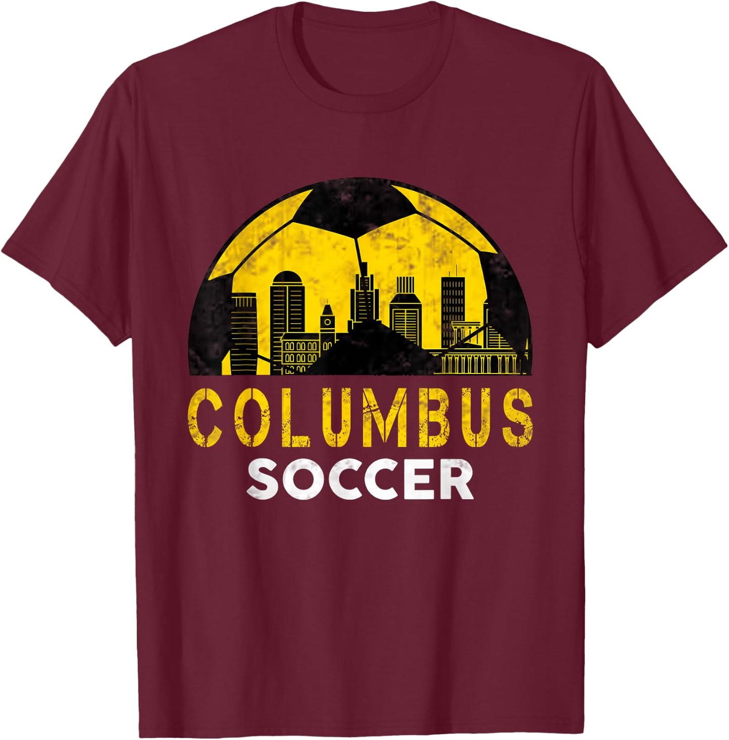 Retro Vintage Columbus City Soccer Football Sports Lover T-Shirt - T-Shirt | Maroon