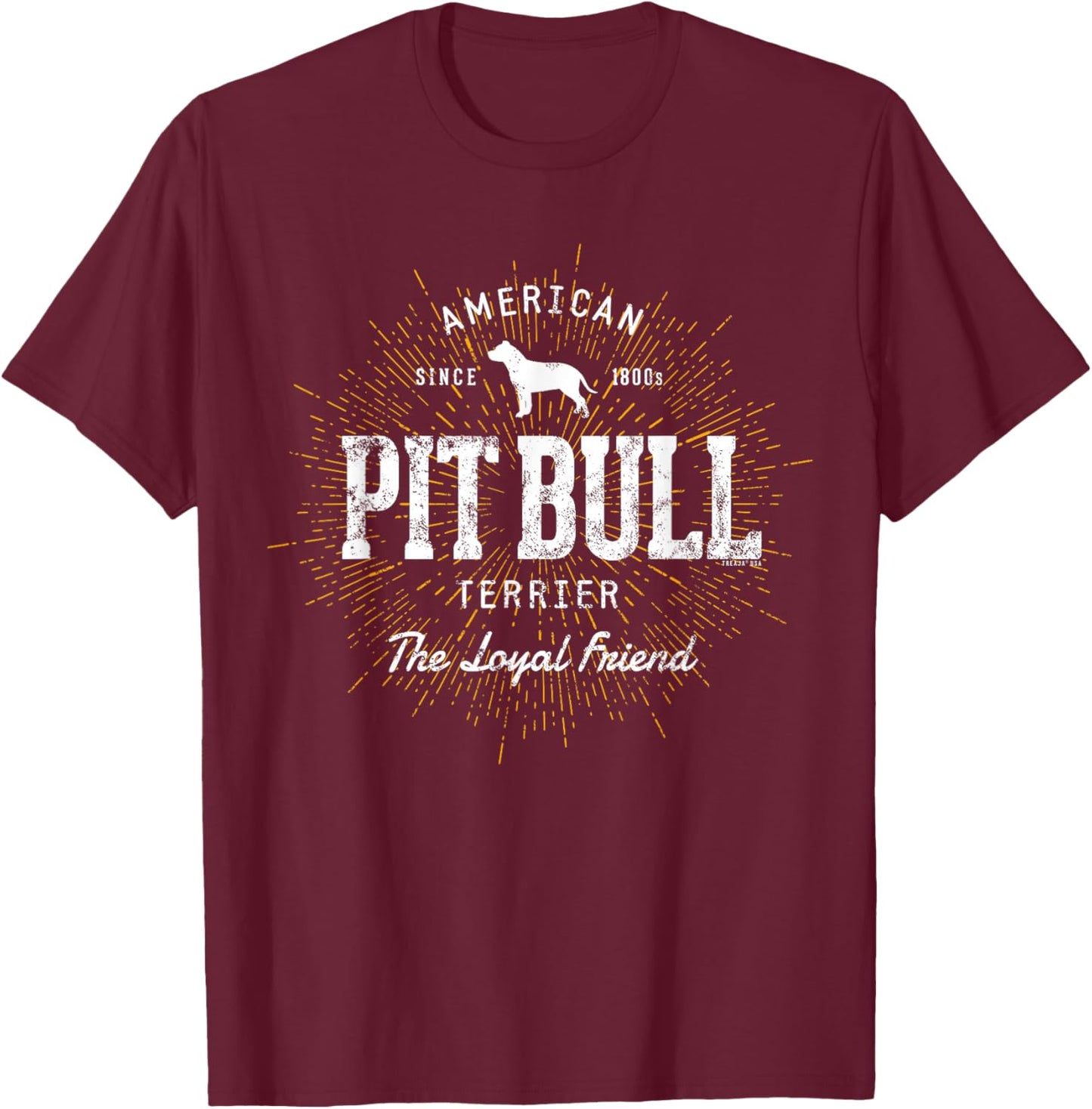 Vintage Pit Bull for Dog Lovers American Pit Bull Terrier T-Shirt - T-Shirt | Maroon