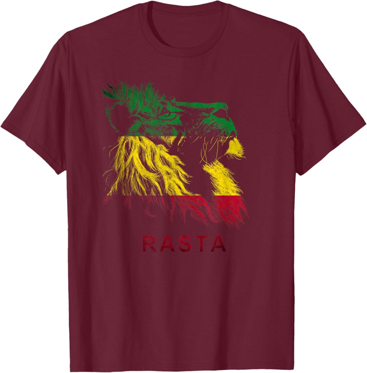 Rasta Lion Rastafari Jamaica Relax Chill T-Shirt - T-Shirt | Maroon
