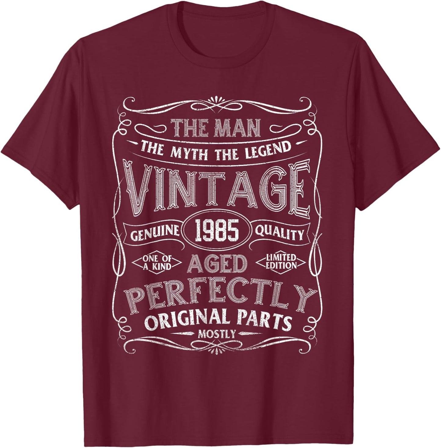 Man Myth Legend Vintage 1985 Year Of Birth Birthday T-Shirt - T-Shirt | Maroon