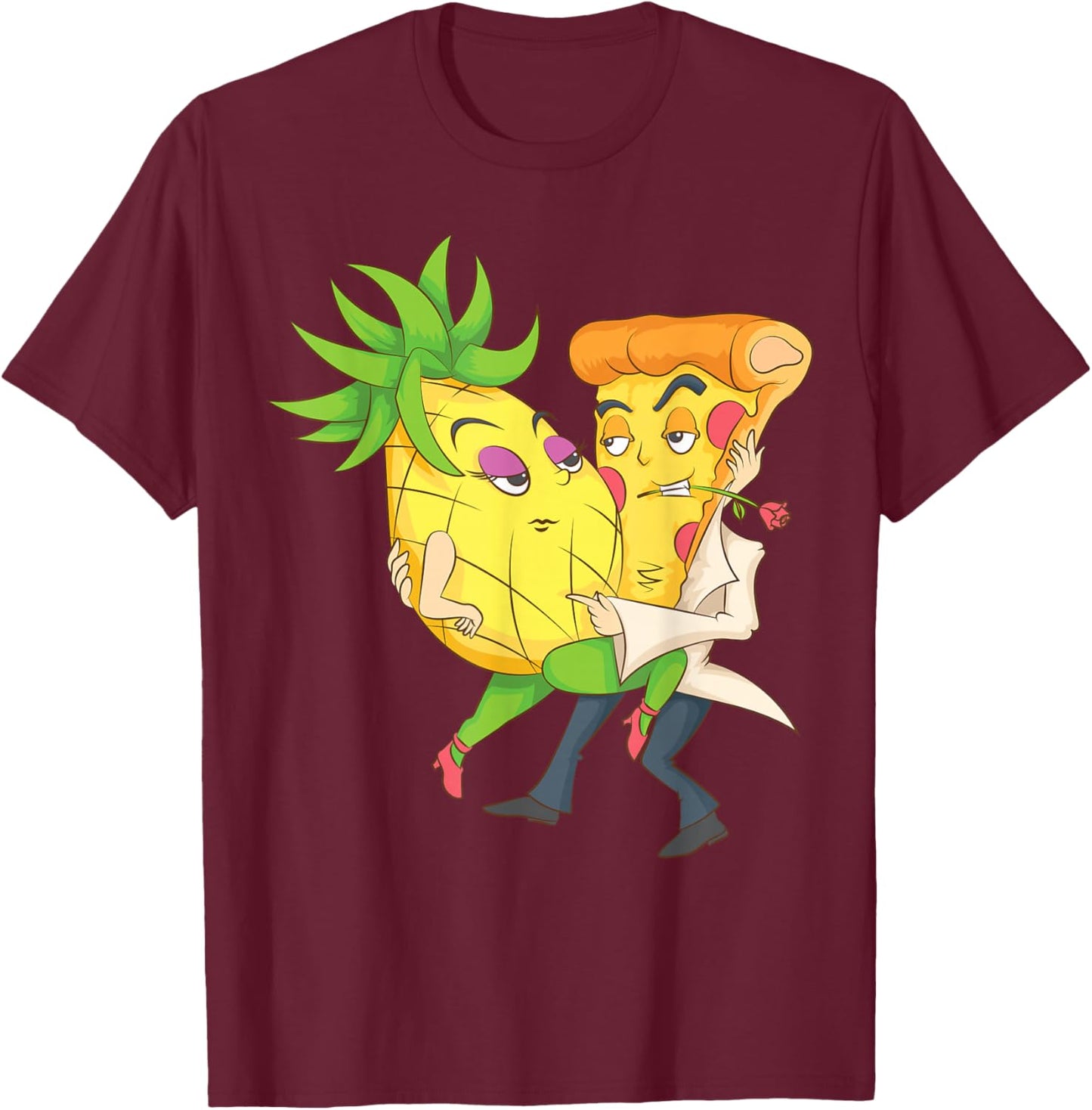 Cool Pizza Slice Pineapple Love Funny Italian Pie Eater Gift T-Shirt - T-Shirt | Maroon