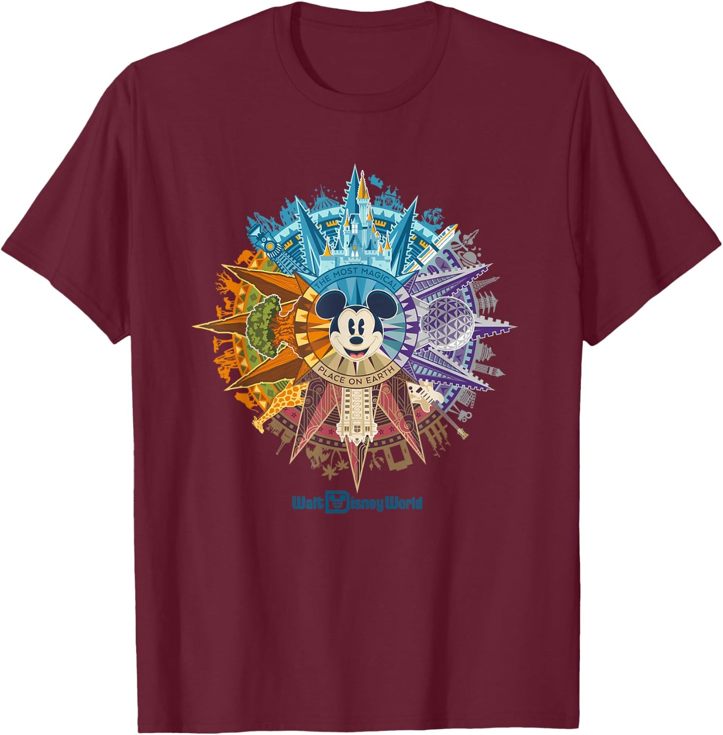 Walt Disney World 50th Anniversary Mickey Mouse Small T-Shirt - T-Shirt | Maroon