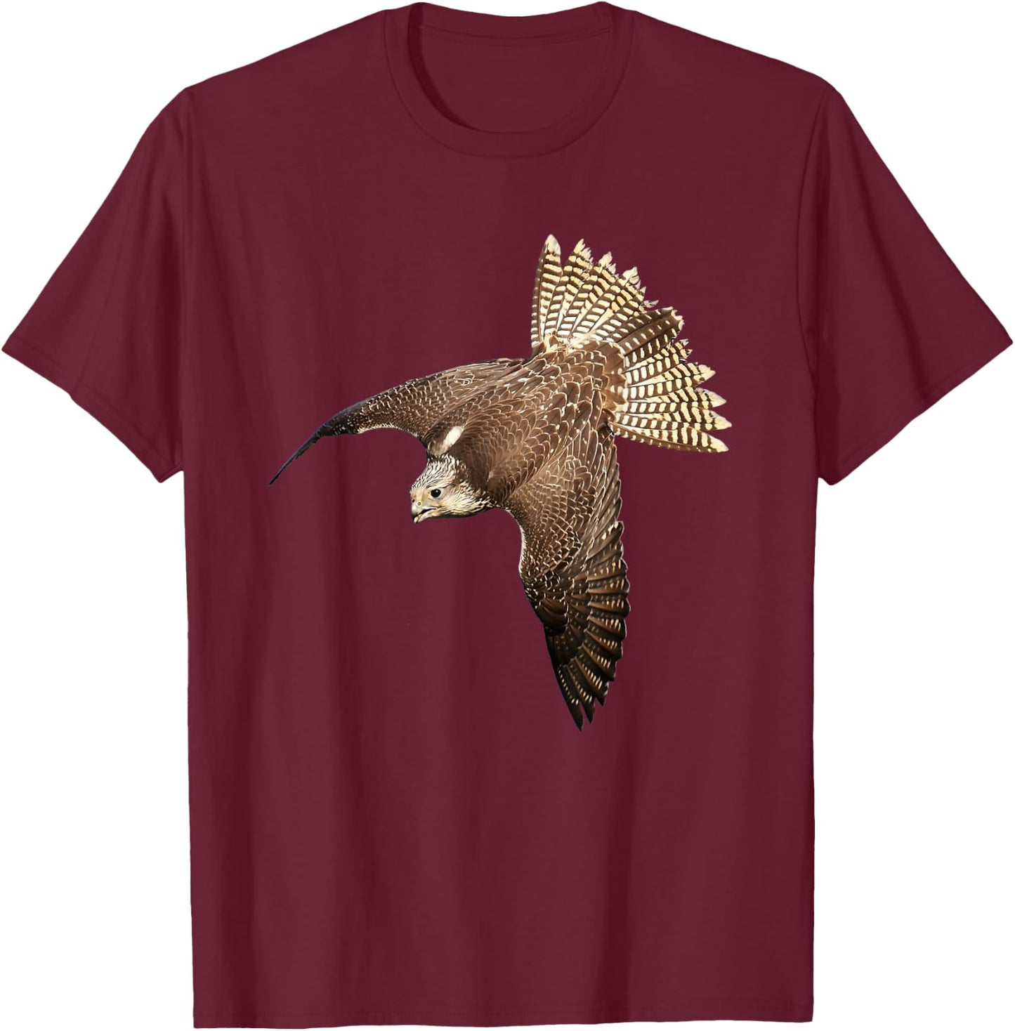 Beautiful Falcon Raptor Flight Bird of Prey for Falconer T-Shirt - T-Shirt | Maroon