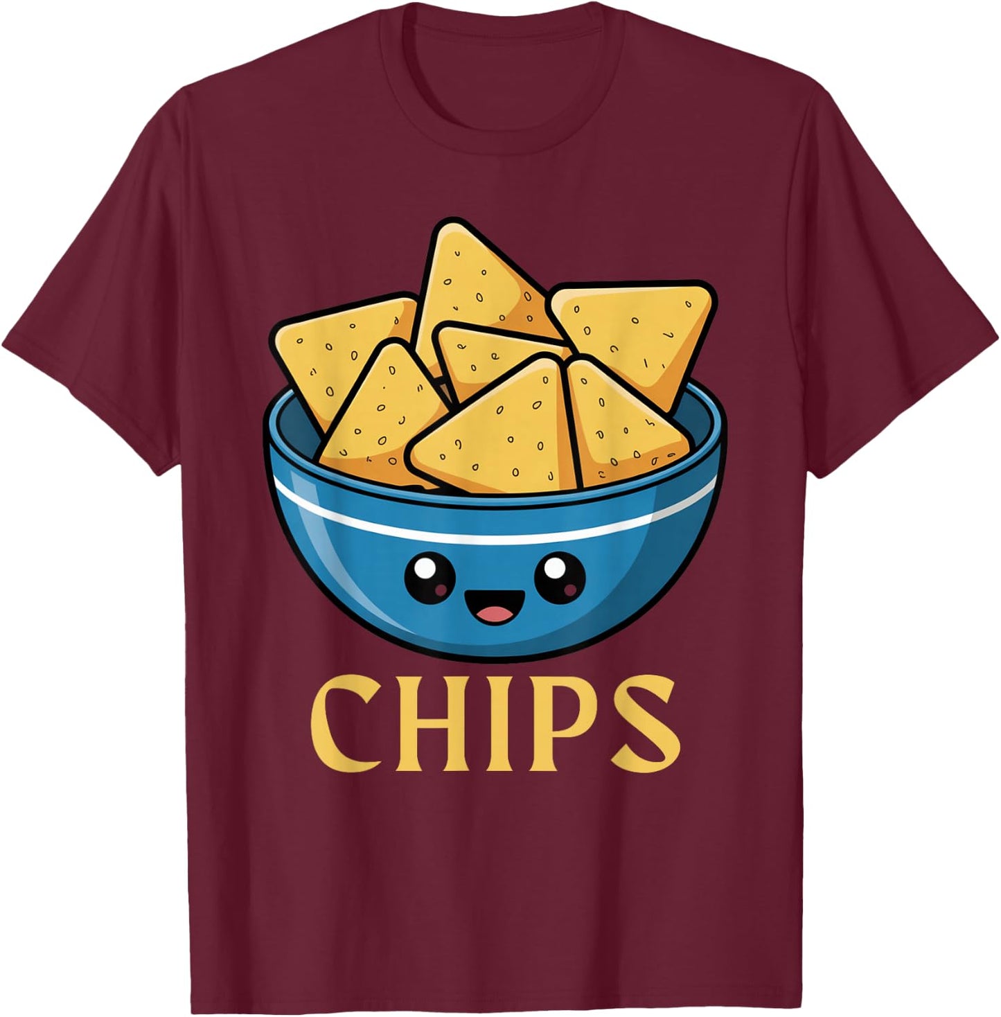 Chips Bowl Salsa Couple Nacho Kawaii Halloween Costume T-Shirt - T-Shirt | Maroon
