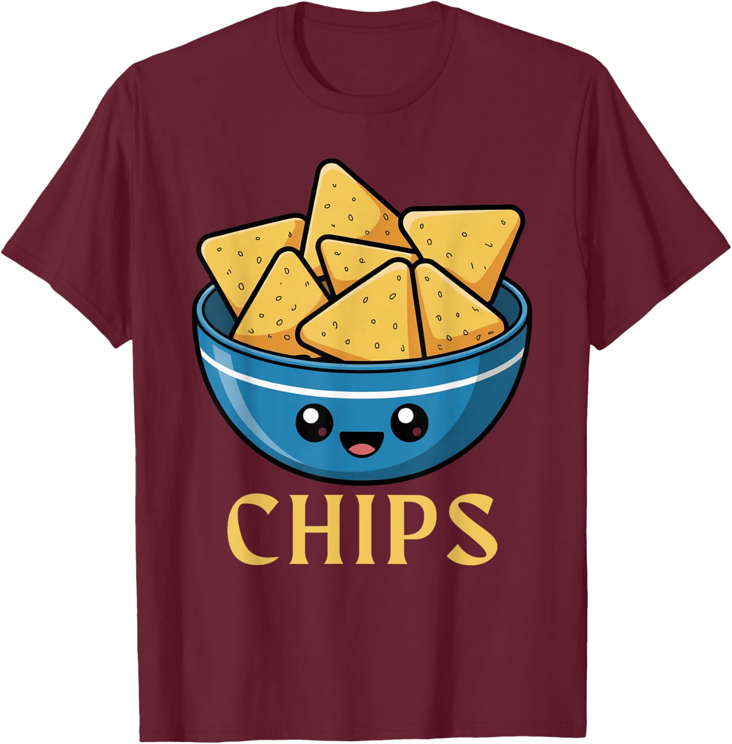 Chips Bowl Salsa Couple Nacho Kawaii Halloween Costume T-Shirt - T-Shirt | Maroon