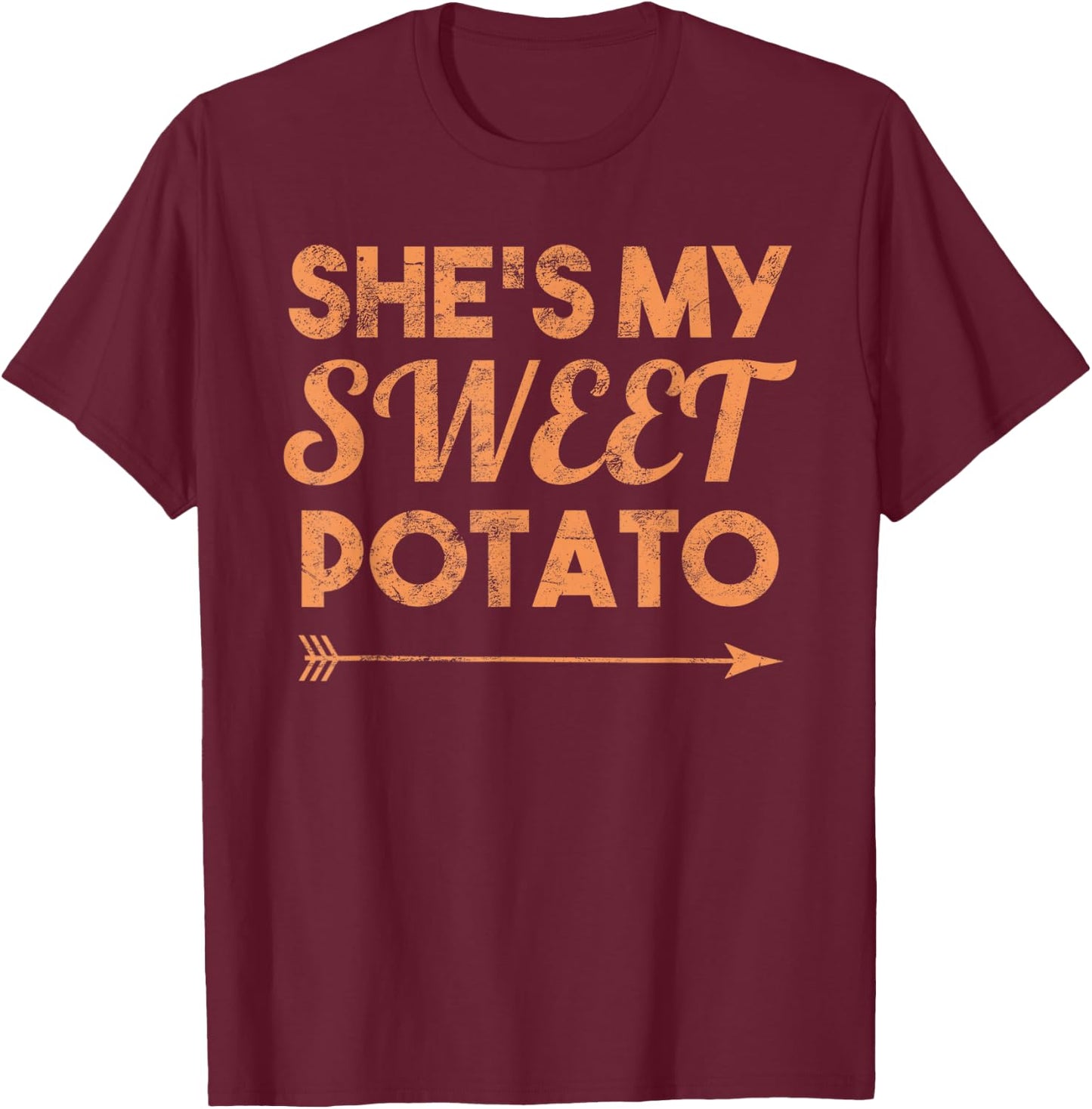 Shes My Sweet Potato I Yam Thanksgiving Matching Couple T-Shirt - T-Shirt | Maroon