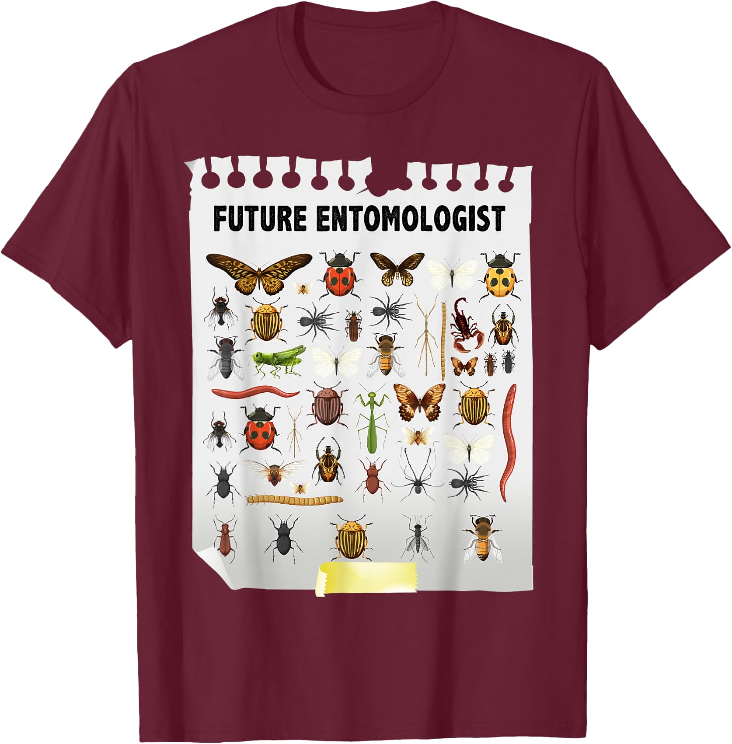 Cute Future Entomologist Insect Chart & Bug Catchers Costume T-Shirt - T-Shirt | Maroon