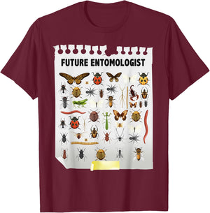 Cute Future Entomologist Insect Chart & Bug Catchers Costume T-Shirt - T-Shirt | Maroon