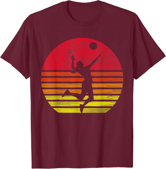 Volleyball retro volleyball player T-Shirt - T-Shirt | Maroon