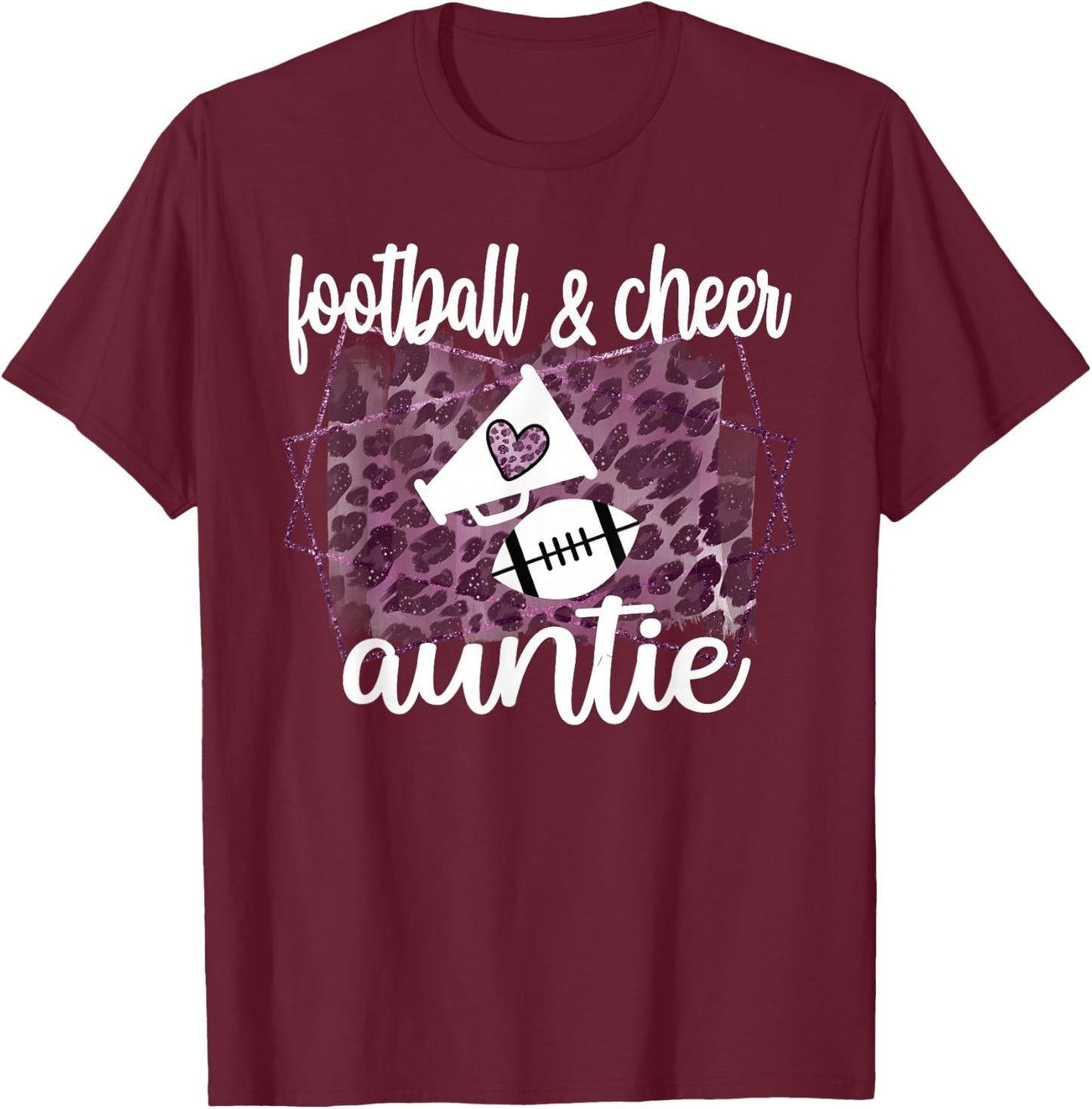 Proud Football & Cheerleading Cheer Aunt T-Shirt - T-Shirt | Maroon