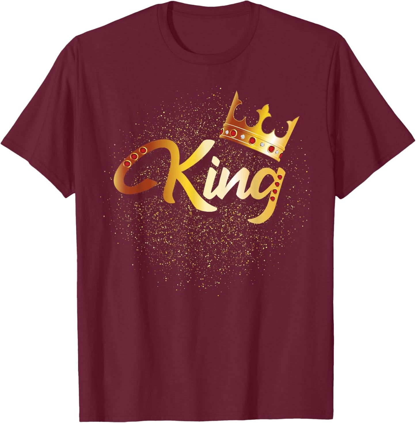 King Shirt Men Boys Matching Couples Him & Her T-Shirt - T-Shirt | Maroon