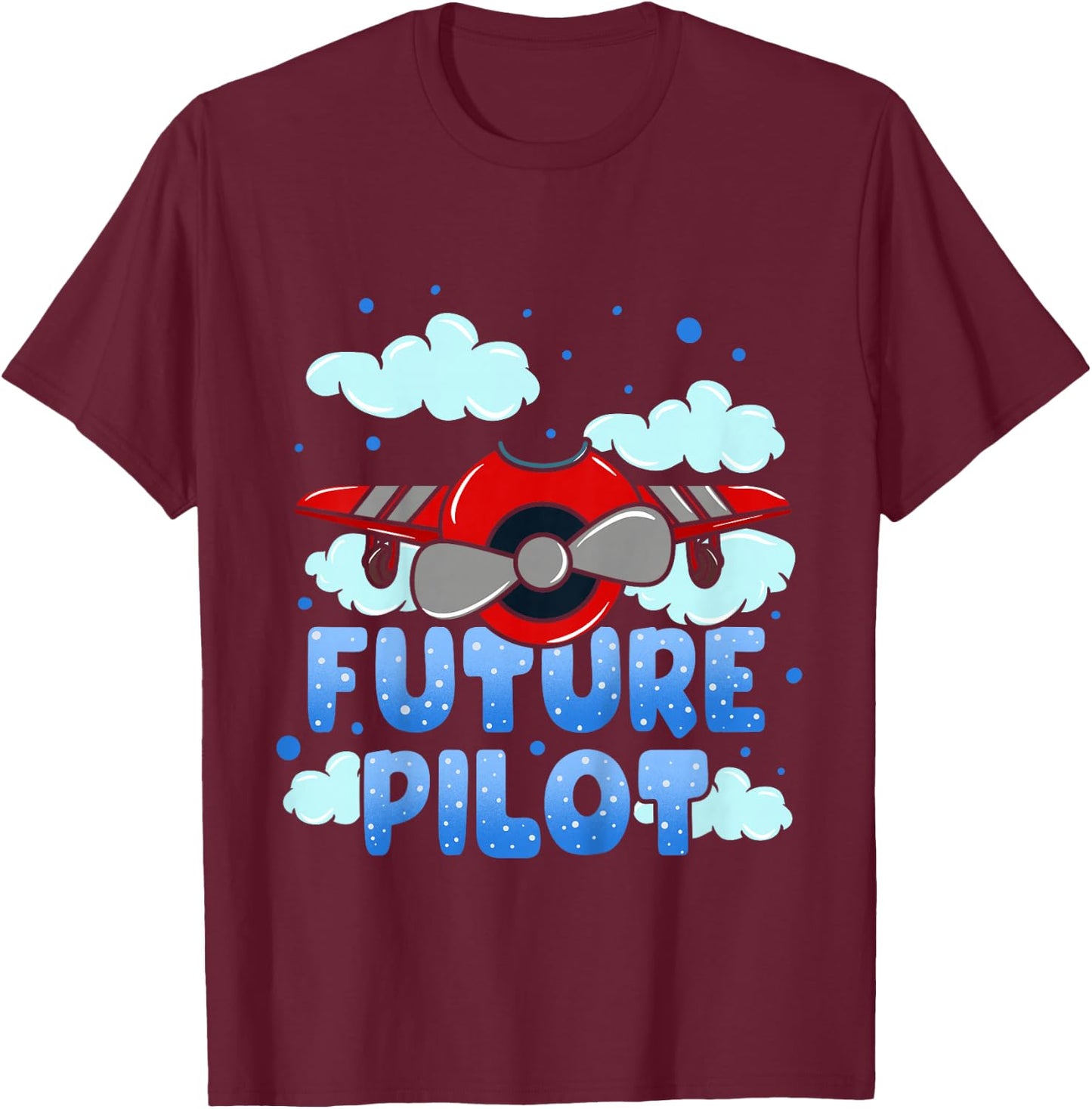 Future Pilot Airplane Toddler Boy Girl T-Shirt - T-Shirt | Maroon