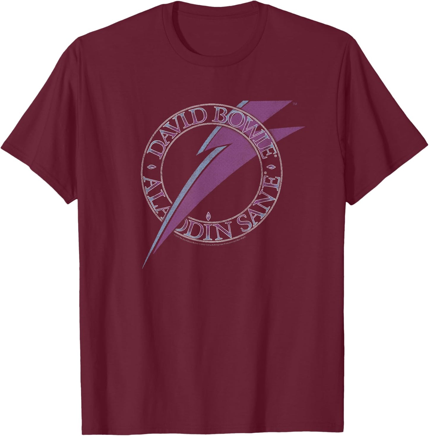 David Bowie - Aladdin Sane Lightning Logo T-Shirt - T-Shirt | Maroon
