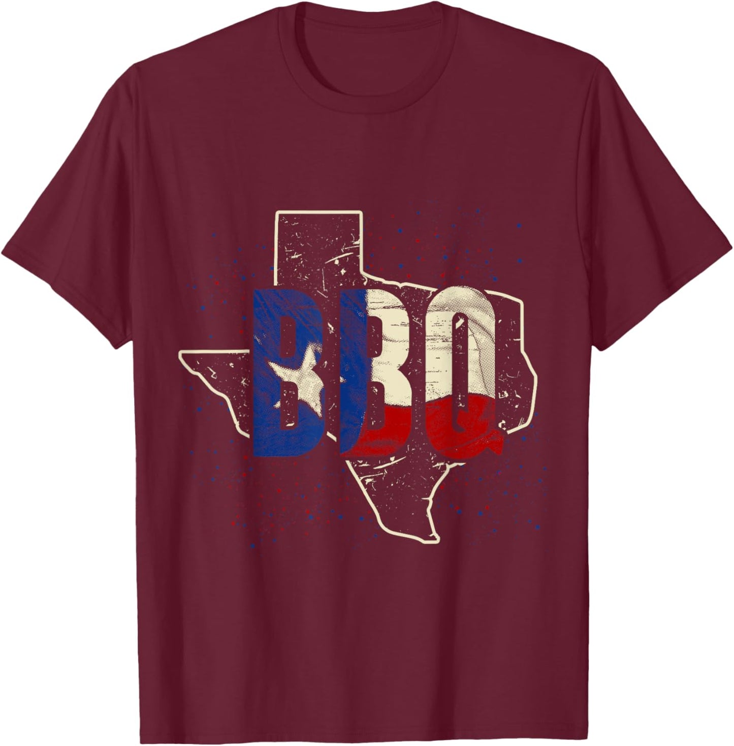 Texan Flag Proud American Gift BBQ Texas T-Shirt - T-Shirt | Maroon