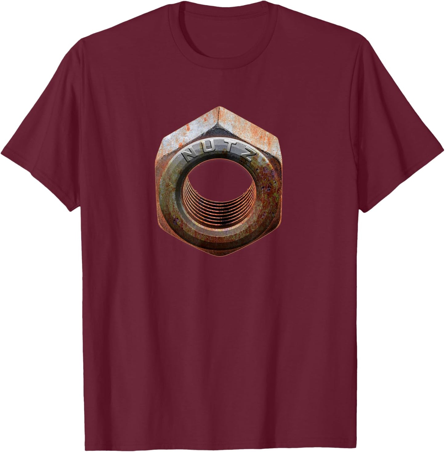Rusty Old Nuts and Bolts T-Shirt - T-Shirt | Maroon