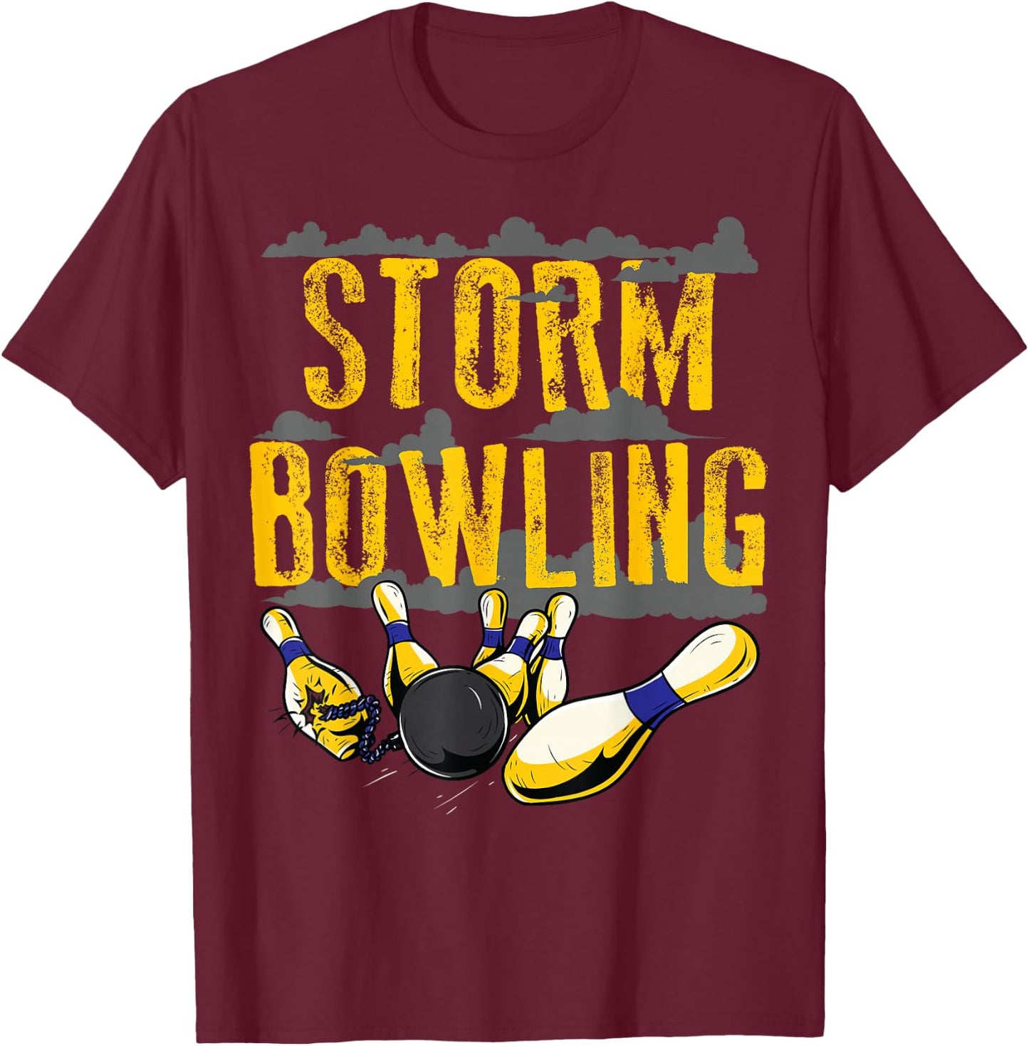 Storm Bowling Funny Matching Bowling Team Shirts T-Shirt - T-Shirt | Maroon