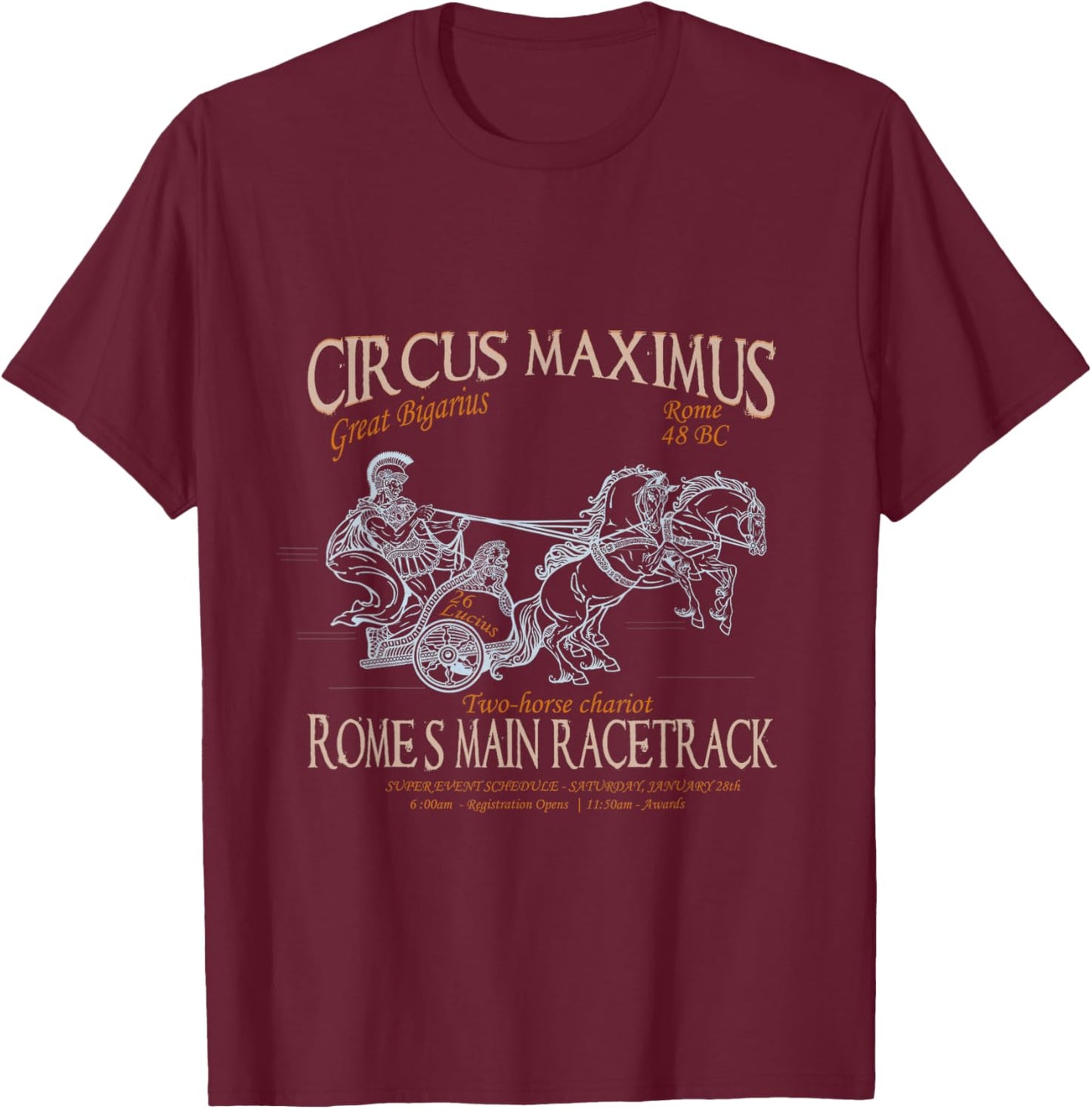 Circus Maximus Rome Funny old Rome Horse Racing Fun T-Shirt - T-Shirt | Maroon