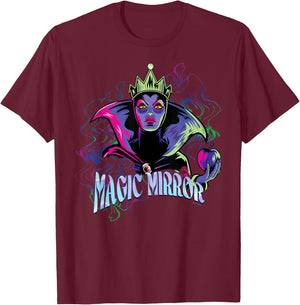 Disney Villains Evil Queen Magic Mirror Illustrated T-Shirt - T-Shirt | Maroon