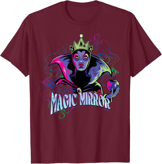 Disney Villains Evil Queen Magic Mirror Illustrated T-Shirt - T-Shirt | Maroon