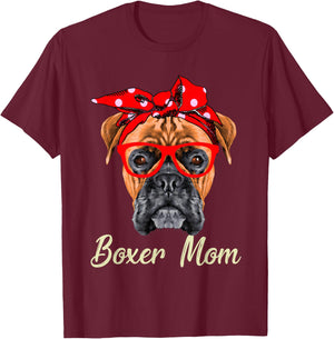 Boxer Mom Dogs Mothers Day Dog Lovers Gifts T-Shirt - T-Shirt | Maroon