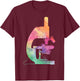 Microscope Watercolor Scientist Lab Tech Beautiful Graphic Women T-Shirt - T-Shirt | Maroon